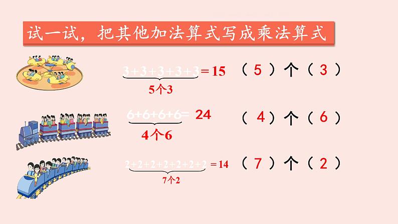 人教版二年级数学上册 4.1乘法的初步认识  数学课件第6页