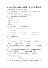 湖南省娄底市涟源市2023-2024学年五年级上学期期中数学试卷