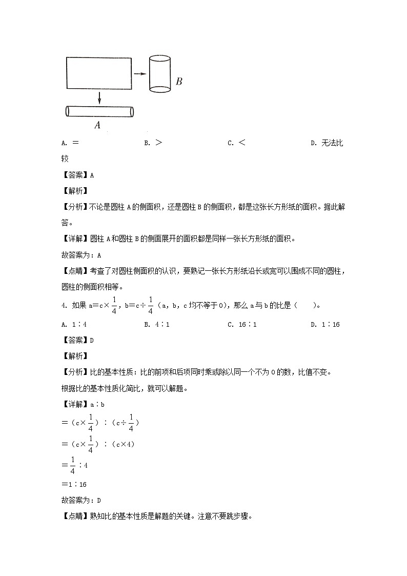 2021-2022年福建福州福清市六年级下册期中数学试卷及答案(人教版)02