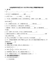 山东省菏泽市开发区2021-2022学年六年级上学期数学期末试卷