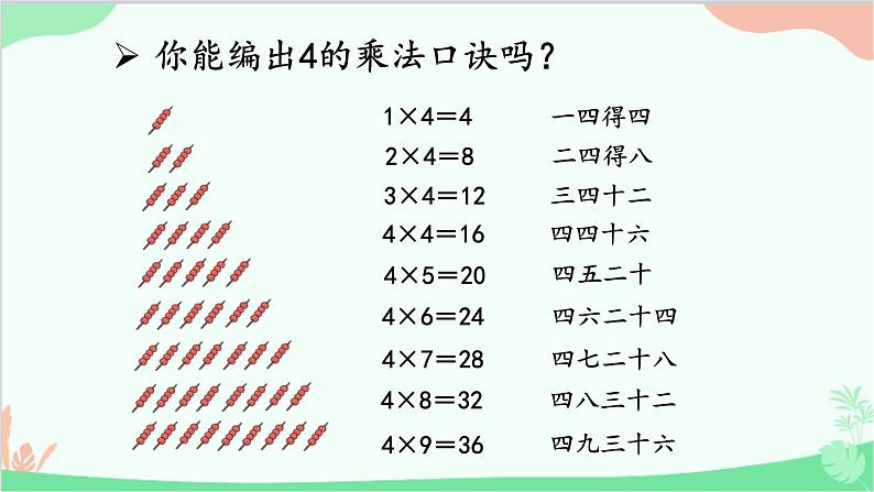 北师大版数学二年级上册 五  2~5的乘法口诀-第5课时  小熊请客课件04