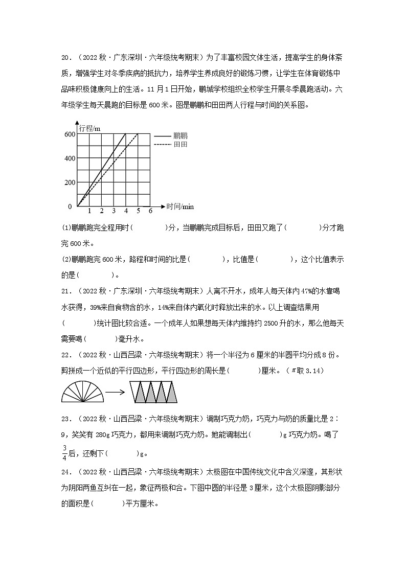 专题3++填空题67题-2023-2024学年六年级上册数学期末真题分类汇编（北师大版）第3页