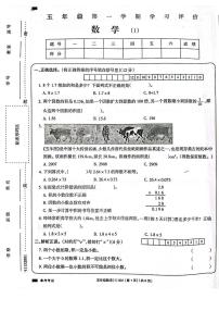 河南省周口市项城市2023-2024学年五年级上学期10月素质测评试卷-数学