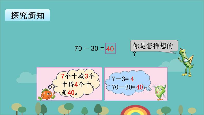 苏教版数学一年级下册 第4单元 100以内的加法和减法（一）-第1课时  整十数加、减整十数课件第5页