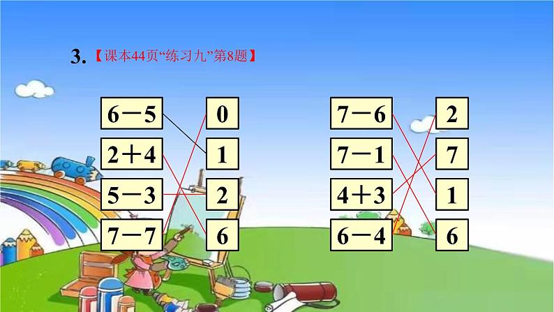 人教版数学一年级上册 5 6~10的认识和加减法-练习课（第1~3课时）课件第7页