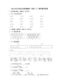 山东省济宁市邹城市2023-2024学年一年级上学期期中数学试卷