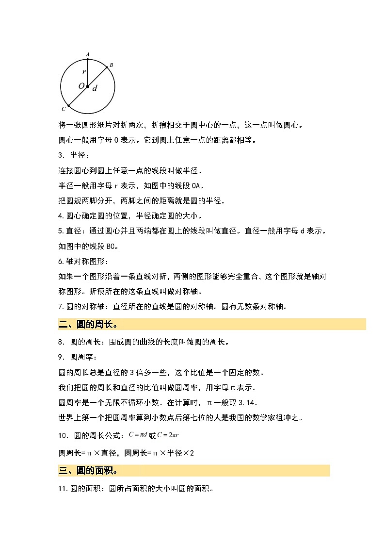 第五单元圆·单元复习篇-2023-2024学年六年级数学上册典型例题系列（原卷版）人教版第2页