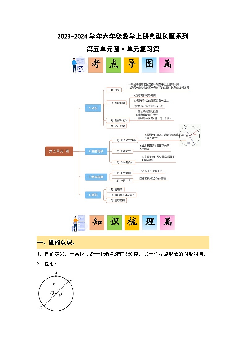 第五单元圆·单元复习篇-2023-2024学年六年级数学上册典型例题系列（解析版）人教版第2页