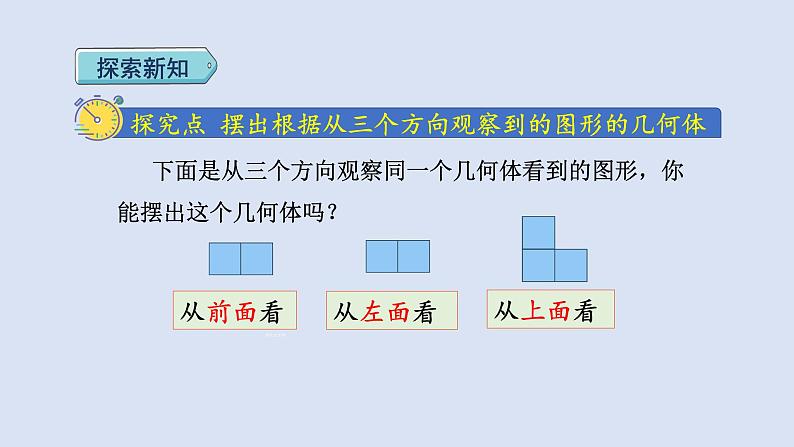 人教版五年级数学下册课件 第一单元 第2课时  根据从不同方向观察到的平面图形确定立体图形第3页