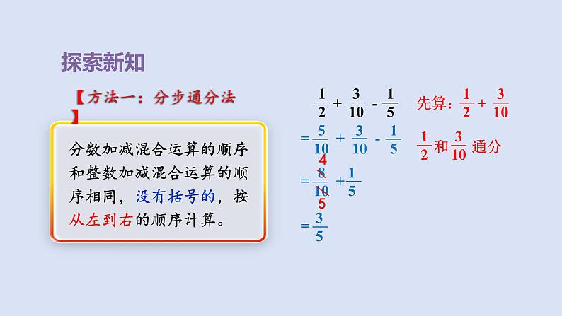 人教版五年级数学下册 课件 第六单元 第3课时  分数加减混合运算第5页