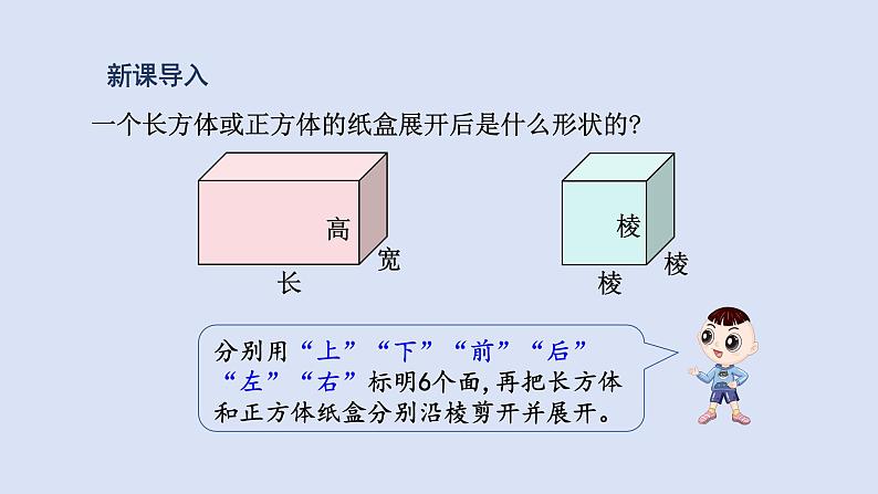 人教版五年级数学下册 课件 第三单元 第3课时  长方体、正方体的展开图第2页