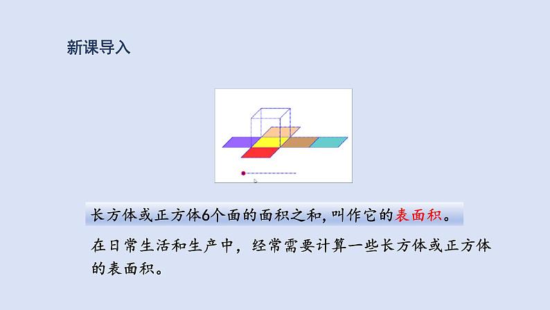 人教版五年级数学下册 课件 第三单元 第4课时  长方体和正方体的表面积计算第2页