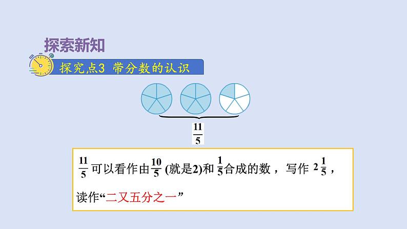 人教版五年级数学下册课件 第四单元 第4课时  真分数和假分数第7页