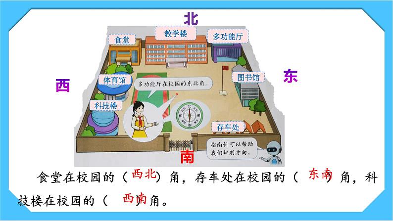 【核心素养】人教版小学数学三下1《认识东北东南西北西南》课件+教案（含教学反思）07