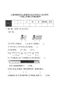 云南省临沧市云县爱华完全小学2023-2024学年一年级上学期12月月考数学试题