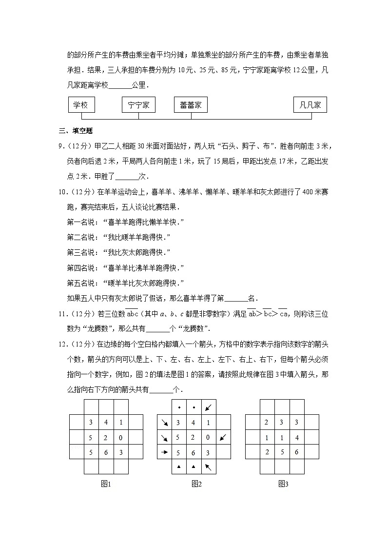 2012年“迎春杯”数学解题能力展示初赛试卷（四年级）第2页