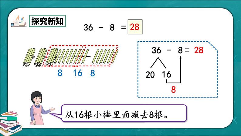 人教版数学一下6.7《两位数减一位数、整十数（退位减）》课件+教学设计+同步练习07