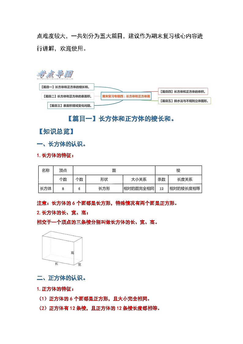 【典型例题系列】期末复习专题四：长方体和正方体篇-2022-2023学年六年级数学上册典型例题系列（原卷版+解析版）苏教版02