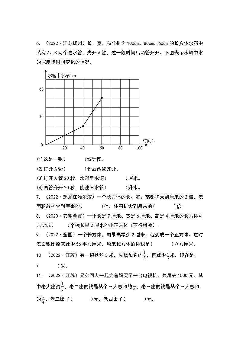【题型专练篇】期末题型专项练习一：高频易错填空40题-2022-2023学年六年级数学上册典型例题系列（原卷版+解析版）苏教版02