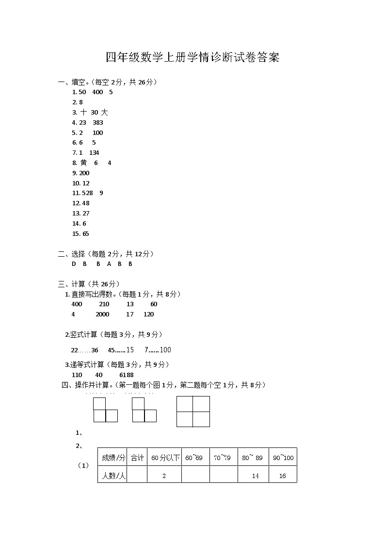 江苏省徐州市徐州经济技术开发区2023-2024学年四年级上学年12月学情诊断（月考）数学试卷01