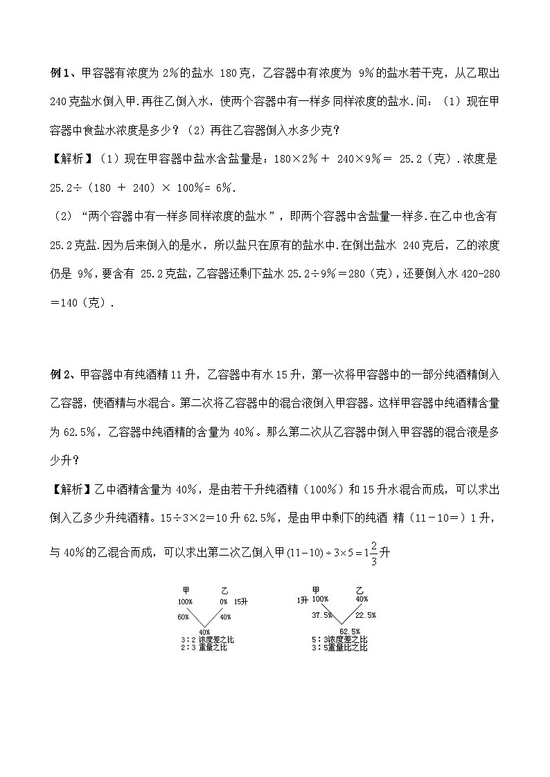 六年级奥数——浓度应用题（含答案）第3页