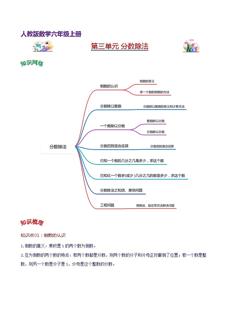 人教版2023-2024学年六年级上册数学 第三单元  分数除法（学生版+教师版+课件）-（复习讲义）单元速记·巧练01