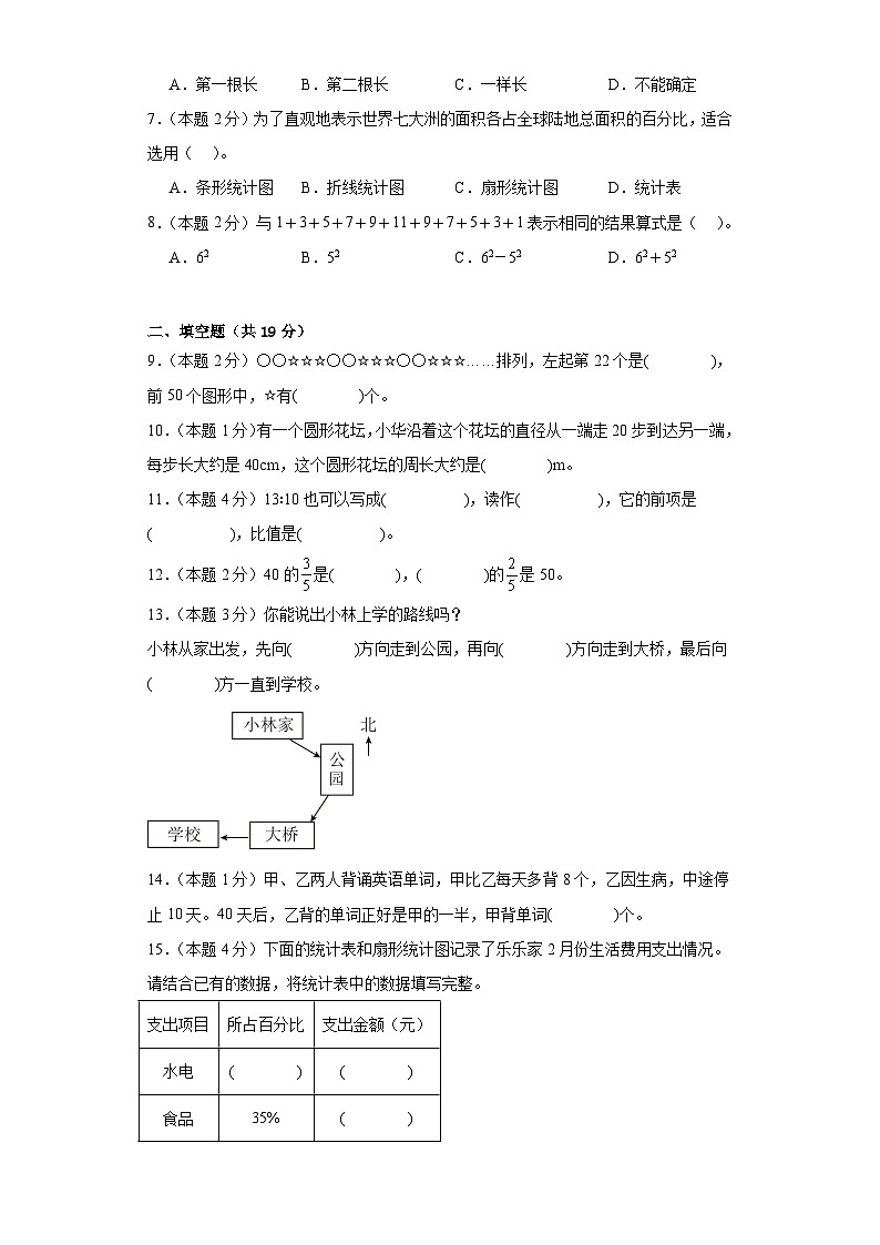期末测试（试题）-六年级上册数学苏教版第2页