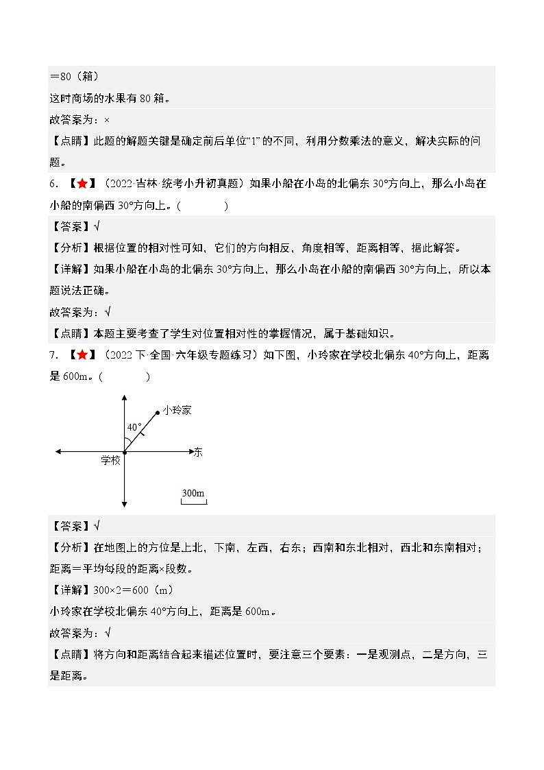 期末题型专练02：严选·判断40题-2023-2024学年六年级数学上册典型例题系列（解析版）人教版第3页