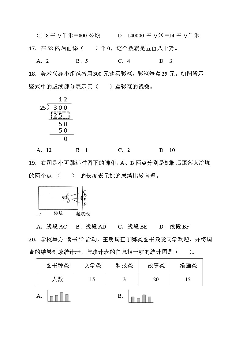 期末综合素养测评卷（试题）-四年级上册数学人教版103