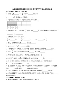 山东省德州市德城区2020-2021学年数学六年级上册期末试卷