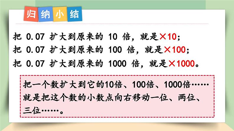 【核心素养】人教版小学数学四年级下册   4.8    小数点移动引起小数大小变化的规律（2）     课件第8页