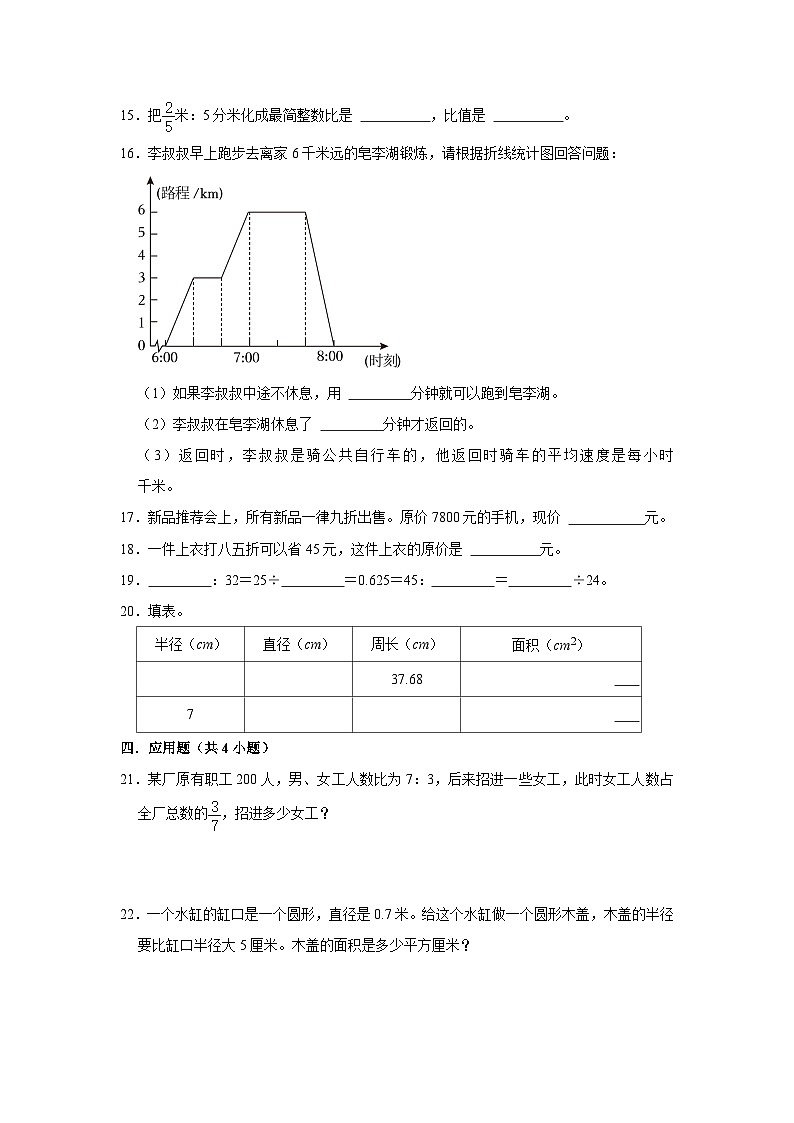 （期末押题卷）期末质量检测提升卷-2023-2024学年六年级上册数学期末高频易错必刷卷（北师大版）第3页