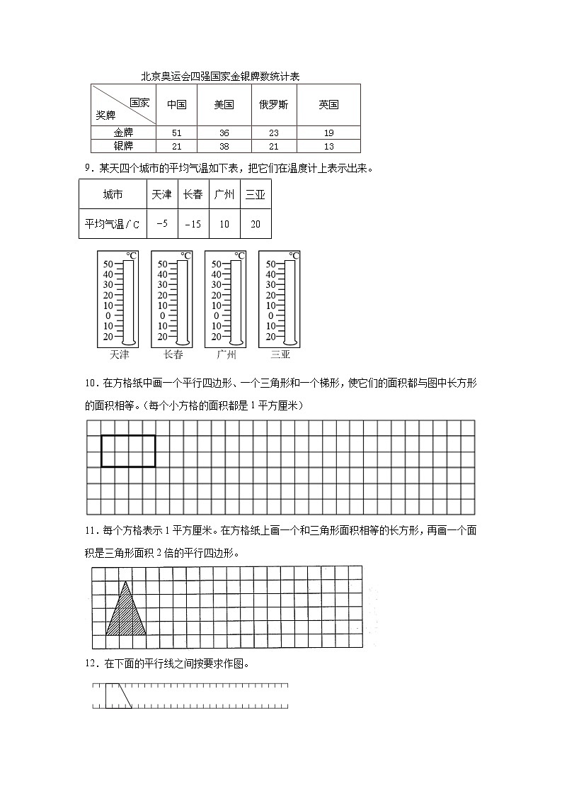 （期末典型真题）作图题-江苏省苏州市2023-2024学年五年级上册数学期末真题精选（苏教版）03