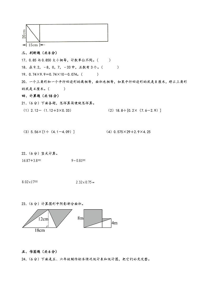 （苏州专版）江苏省苏州市2023-2024学年五年级数学上册期末综合素养测评调研试卷二（苏教版）03