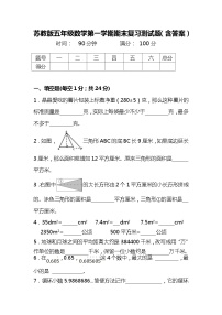 苏教版五年级数学第一学期期末复习测试题（含答案）