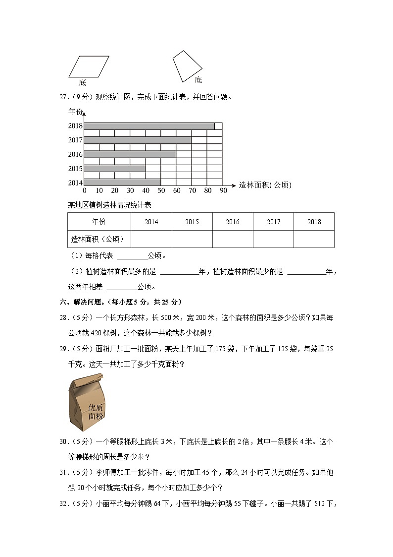陕西省西安市灞桥区2022-2023学年四年级上学期期末数学试卷第3页