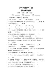 期末检测题(试题) 六年级下册数学苏教版