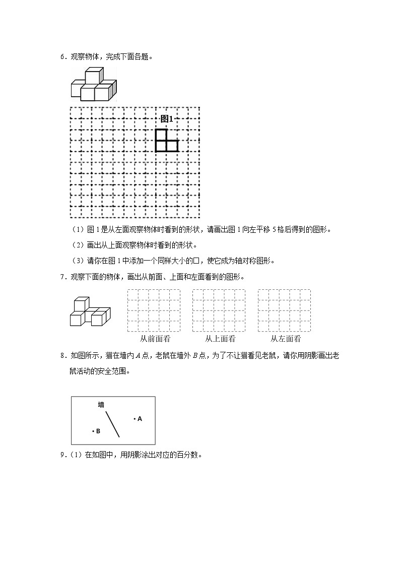 （期末典型真题）操作题-2023-2024学年六年级上册数学期末高频易错期末必刷卷（北师大版）02