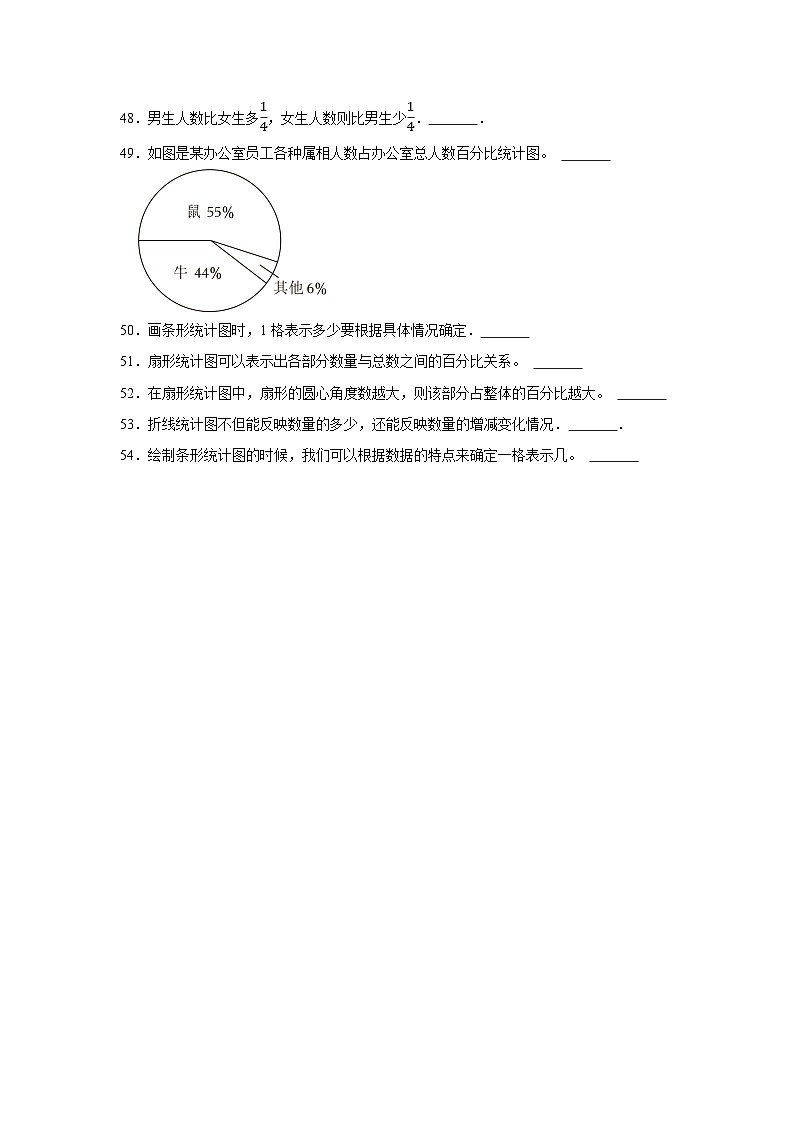 （期末典型真题）判断题-2023-2024学年五年级上册数学期末高频易错期末必刷卷青岛版（五四学制）03