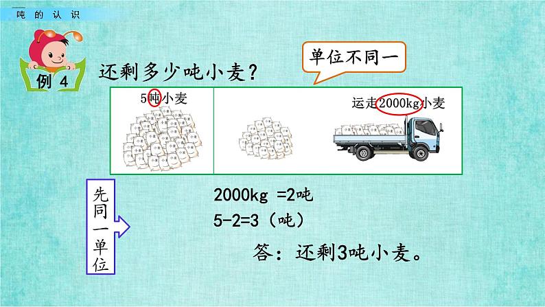 西师大版数学三年级上册课件教学第一单元克、千克、吨1.2吨的认识08