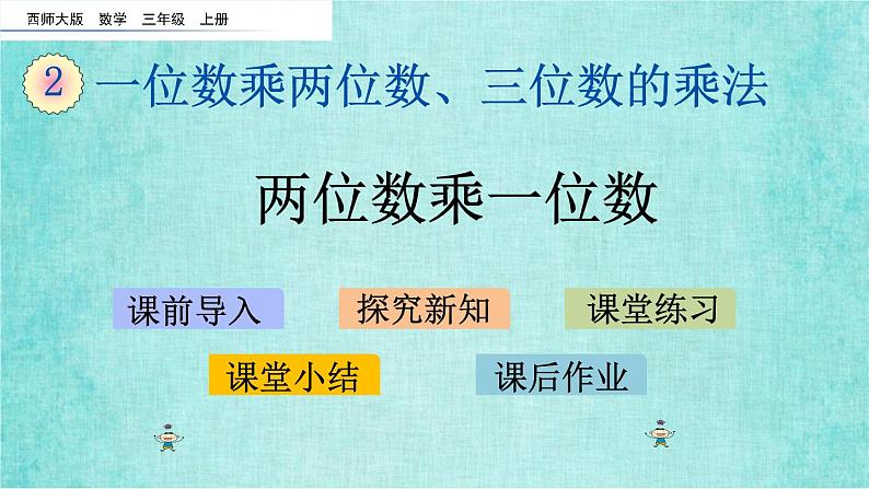 西师大版数学三年级上册课件教学第二单元一位数乘两位数、三位数的乘法2.1两位数乘一位数201