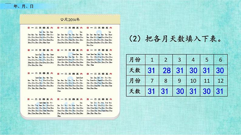 西师大版数学三年级上册课件教学第六单元年、月、日6.1年、月、日07