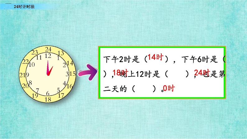 西师大版数学三年级上册课件教学第六单元年、月、日6.324时计时法06