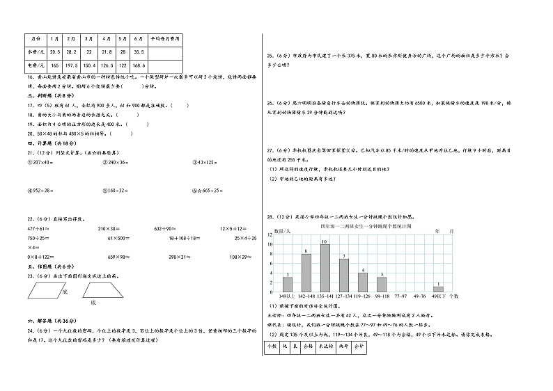 （期末押题）期末高频易错题综合检测卷（全册） -2023-2024学年四年级数学上册《知识解读·题型专练》（人教版）第2页
