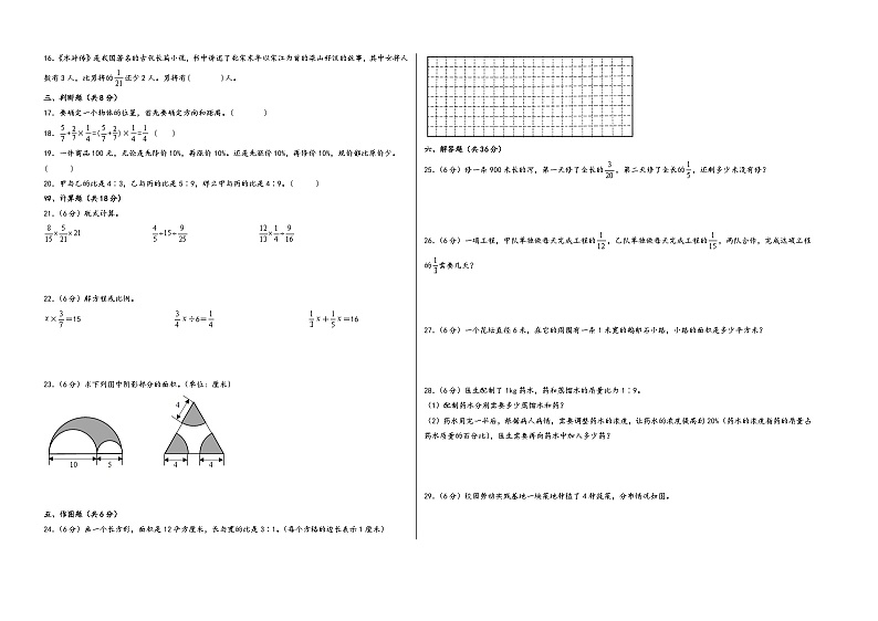 （期末押题）期末高频易错题综合检测提高卷（全册） -2023-2024学年六年级数学上册《知识解读·题型专练》（人教版）第2页