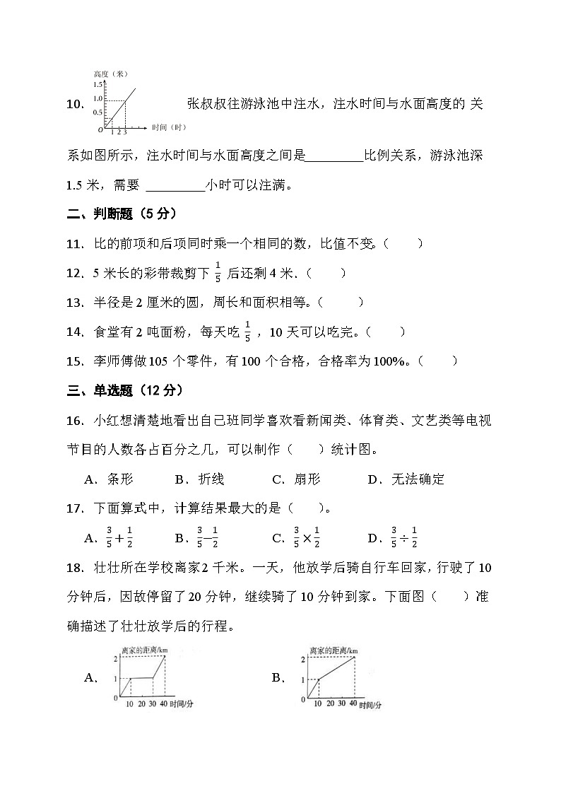期末综合素养测评卷（试题）人教版六年级上册数学02