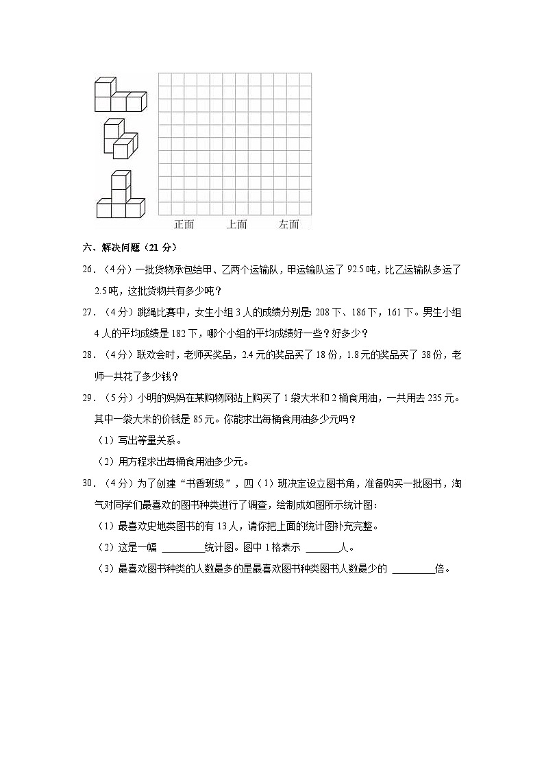 2020-2021学年江西省抚州市南城县四年级（下）期末数学试卷03