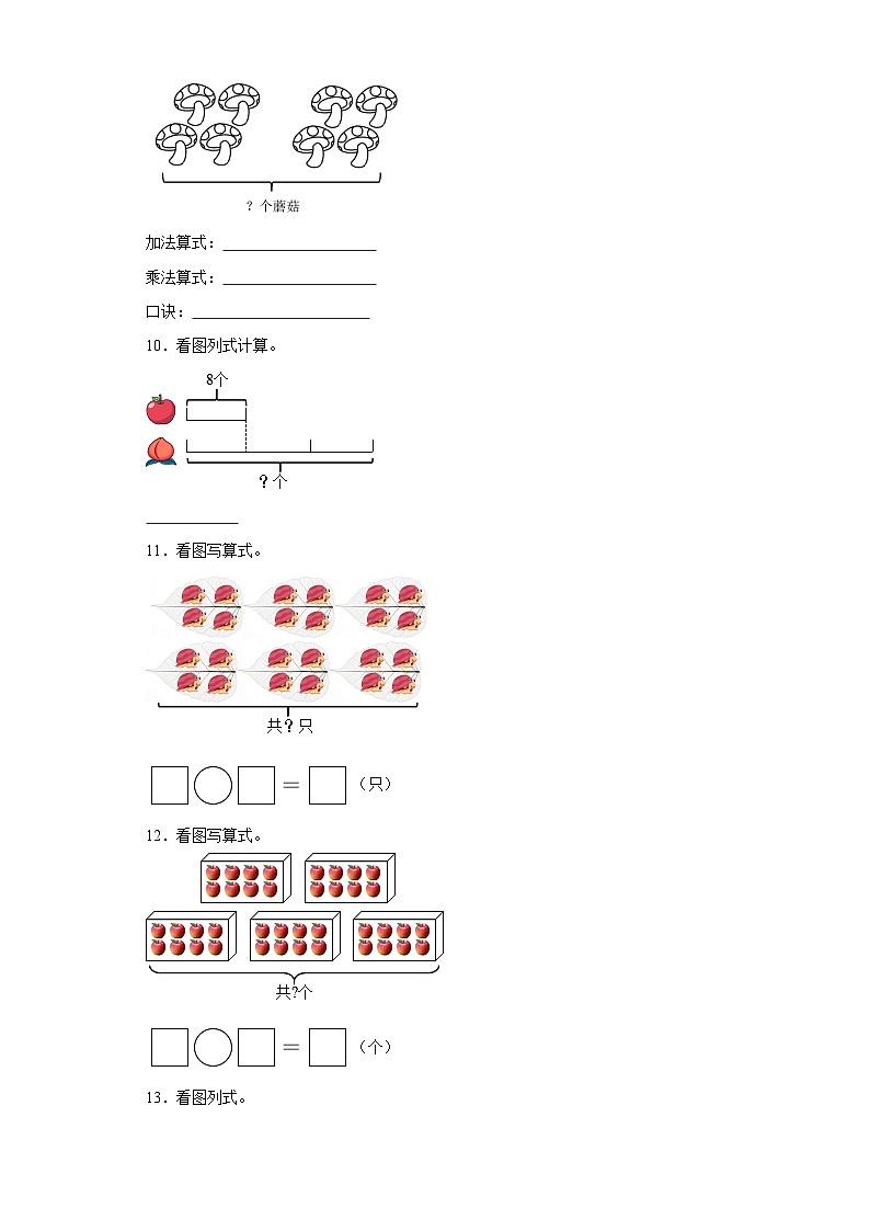 期末重点计算专题：看图列式-数学二年级上册人教版第3页