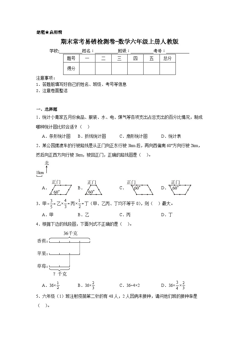 期末常考易错检测卷-数学六年级上册人教版01