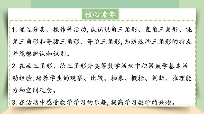 【核心素养】人教版小学数学四年级下册   5.4   三角形的分类   课件+教案+导学案(含教学反思)02